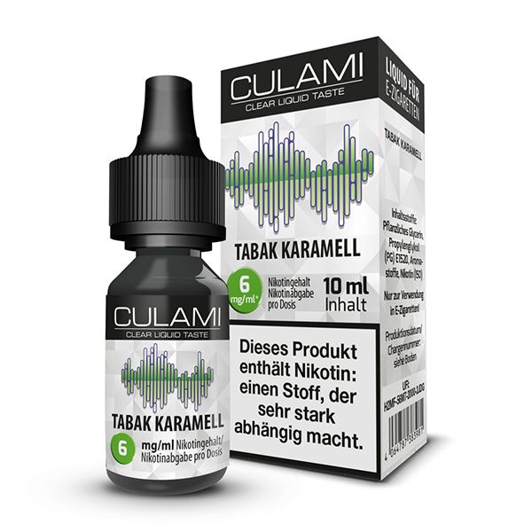 Liquid Tabak Karamell Culami 6mg gebrauchsfertiges Liquid