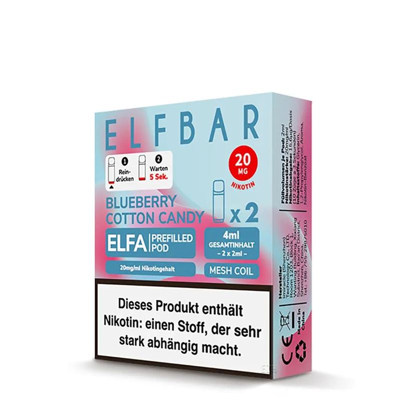 Blueberry Cotton Candy Pods für Elfa von Elf Bar Prefilled Pods