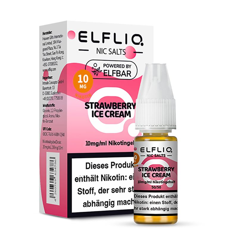 Liquid Strawberry Ice Cream Elfliq by Elfbar mit 10mg Nikotin