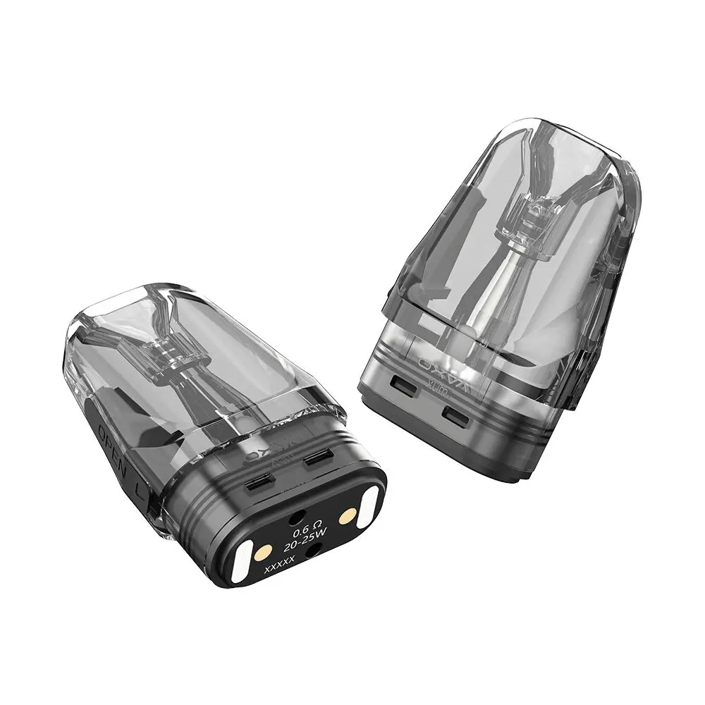 Oxva Xlim Pro Pods mit Coil, 3ml Kapazität, 0,6 Ohm, transparentes Gehäuse, sichtbare Wattangaben und Luftzufuhrregelung