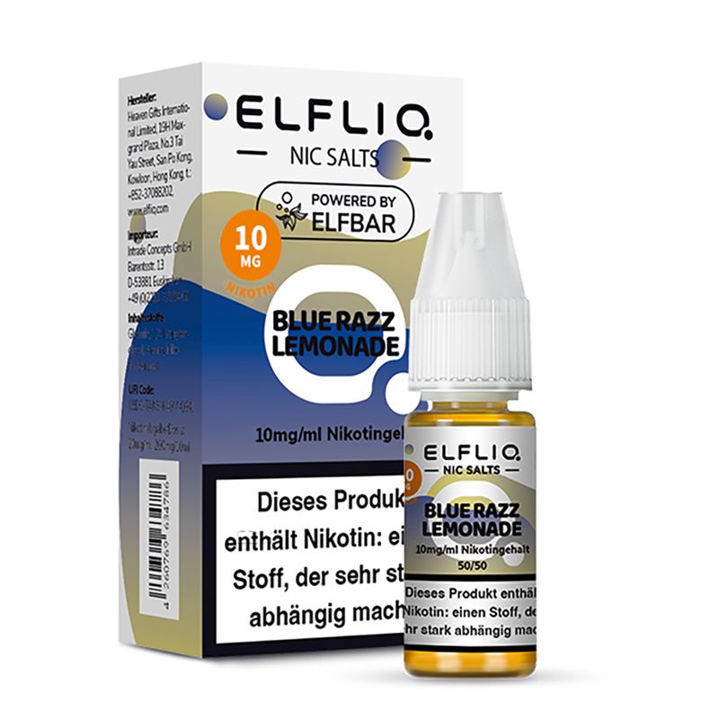 Liquid Blue Razz Lemonade mit 10mg Nikotin von Elfliq by Elfbar