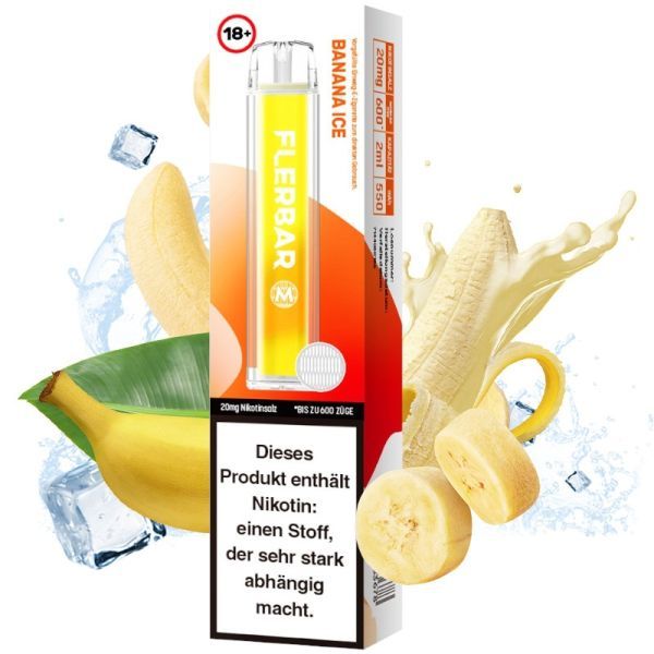 Flerbar Banana Ice 20mg Einweg Vape Einweg E-Zigarette
