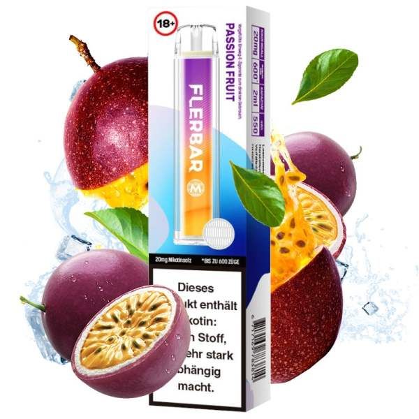 Flerbar Passion Fruit 20mg Einweg Vape Einweg E-Zigarette