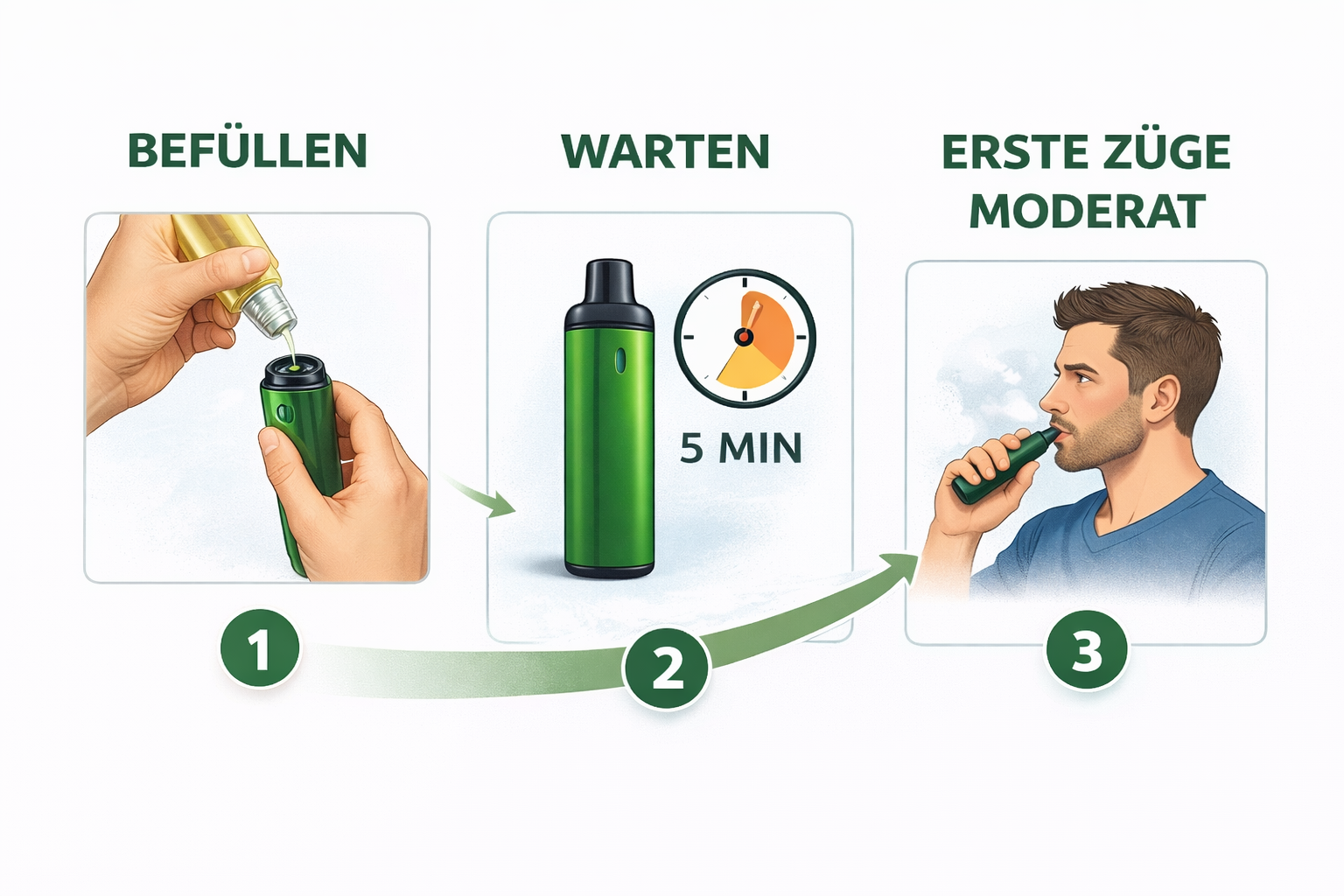 Anleitung zur Verwendung eines nachfüllbaren Vapes