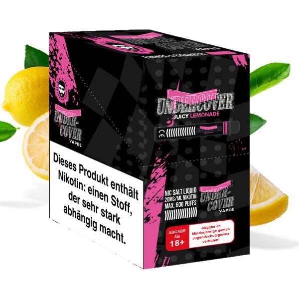 Undercover Vapes 20mg 12er Pack Juicy Lemonade