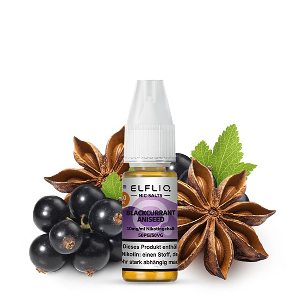 Liquid Blackcurrant Aniseed mit 10mg Nikotin von Elfliq by Elfbar