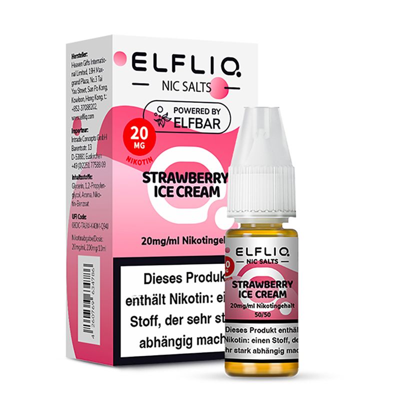 Liquid Strawberry Ice Cream Elfliq by Elfbar mit 20mg Nikotin