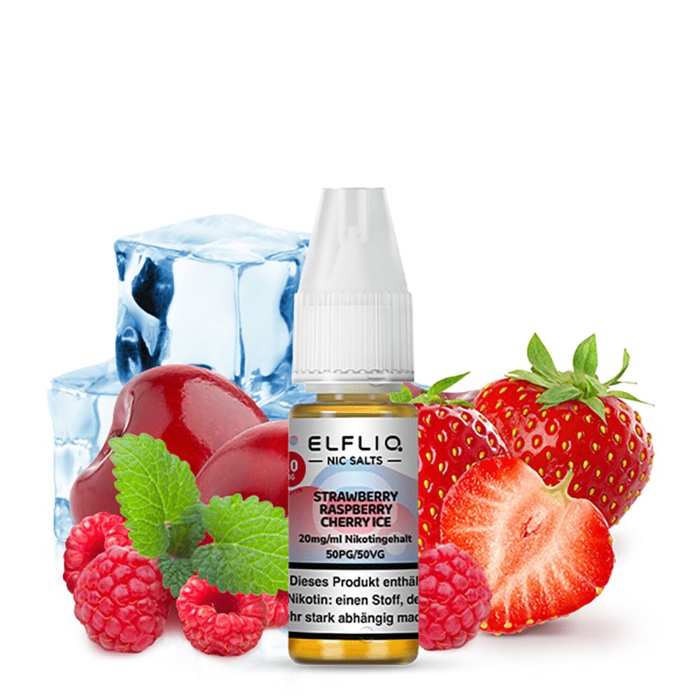 Liquid Strawberry Raspberry Cherry Ice mit 20mg Nikotin von Elfliq by Elfbar