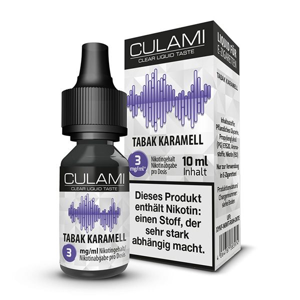 Liquid Tabak Karamell Culami 3mg gebrauchsfertiges Liquid