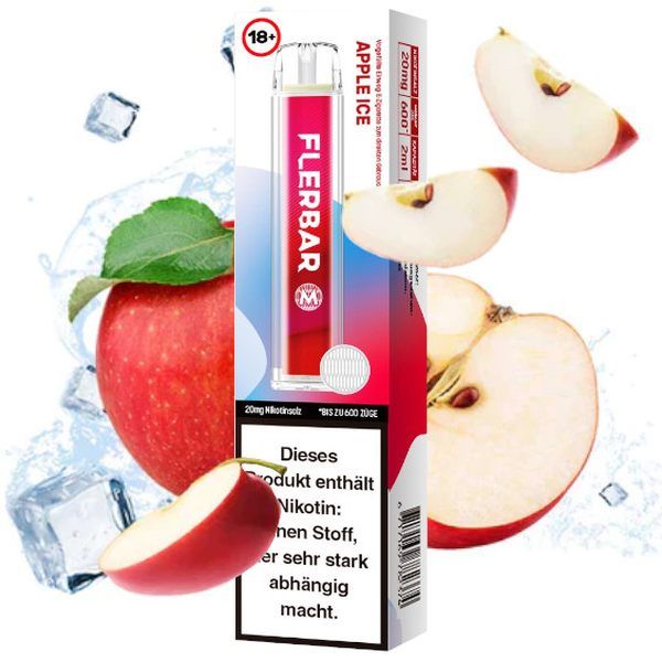 Flerbar Apple Ice 20mg Einweg Vape Einweg E-Zigarette