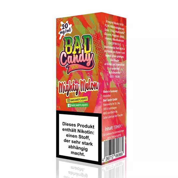 Liquid Mighty Melon Bad Candy mit 10mg Nikotin