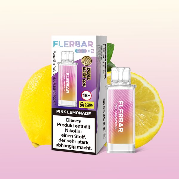 Pink Lemonade 20mg Flerbar Pods 2 Stück Prefilled Pods