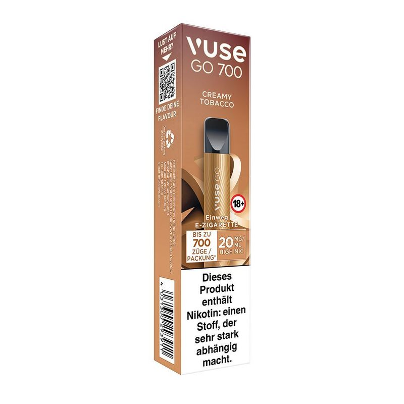 Vuse GO 700 Creamy Tobacco 20mg Einweg Vape Einweg E-Zigarette