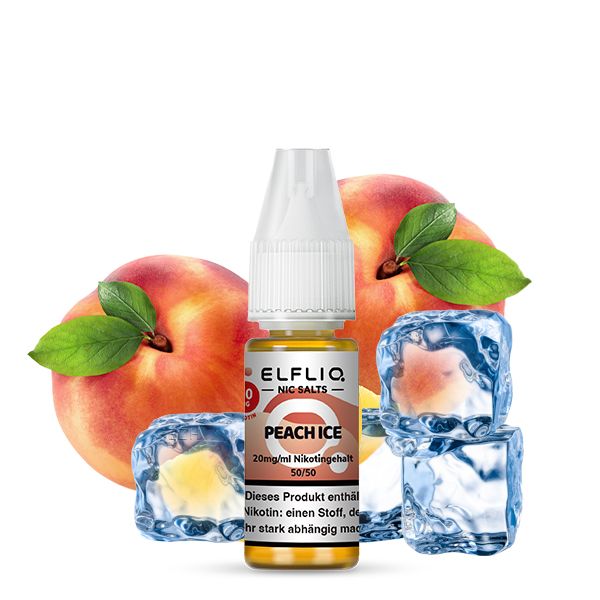 Liquid Peach Ice mit 20mg Nikotin von Elfliq by Elfbar