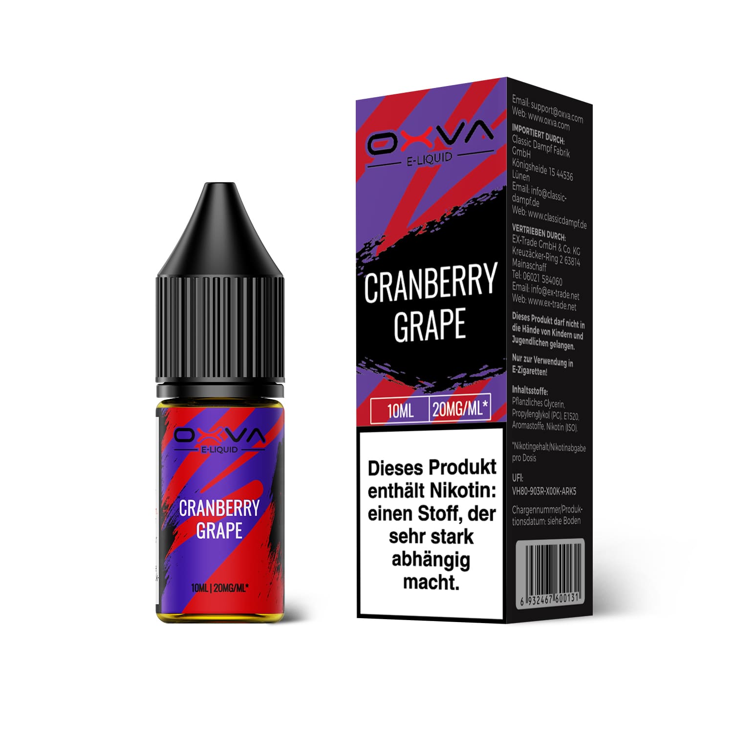 Liquid Cranberry Grape mit 20mg Nikotin von Oxva